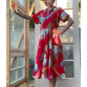 VINTAGE 1970'S ACT 1 NEW YORK HAWAIIAN DRESS.